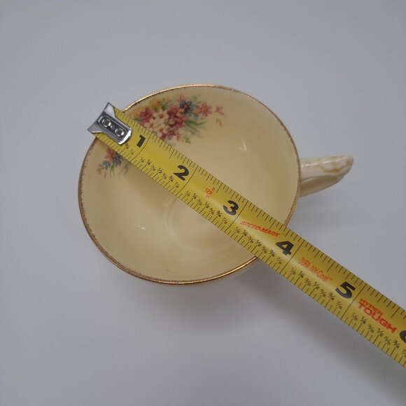 Crown Ducal Florentine Bone China Multicolor Floral Interior Embossed Gilt Band - Picture 4 of 13